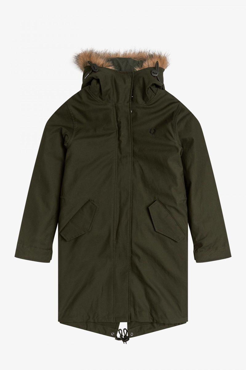 Green Fred Perry Zip-In Liner Parka Women's Jackets | PH 1920LISH